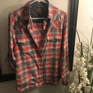 JACHS Girlfriend Pearl Button Flannel